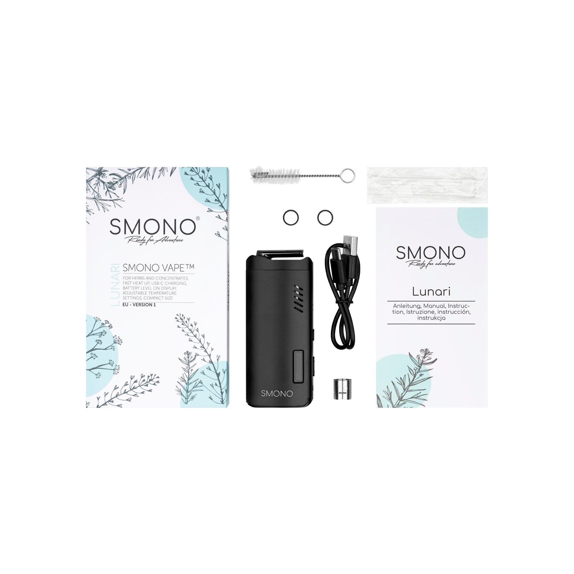 Smono Lunari Advanced Portable Dry Herb & Concentrate Vaporizer with Convection Heating