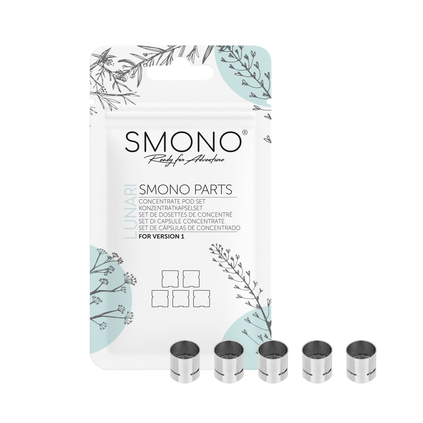 Smono Lunari Wax Cup Set - 5 Durable Replacement Concentrate Containers