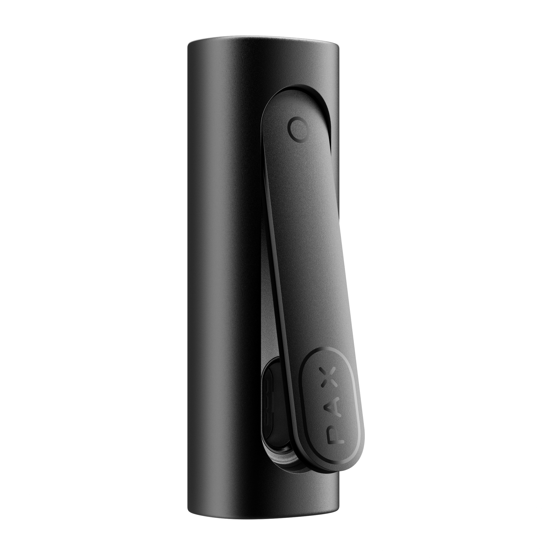Black electronic device with 'PAX' branding on a black vaporizer  