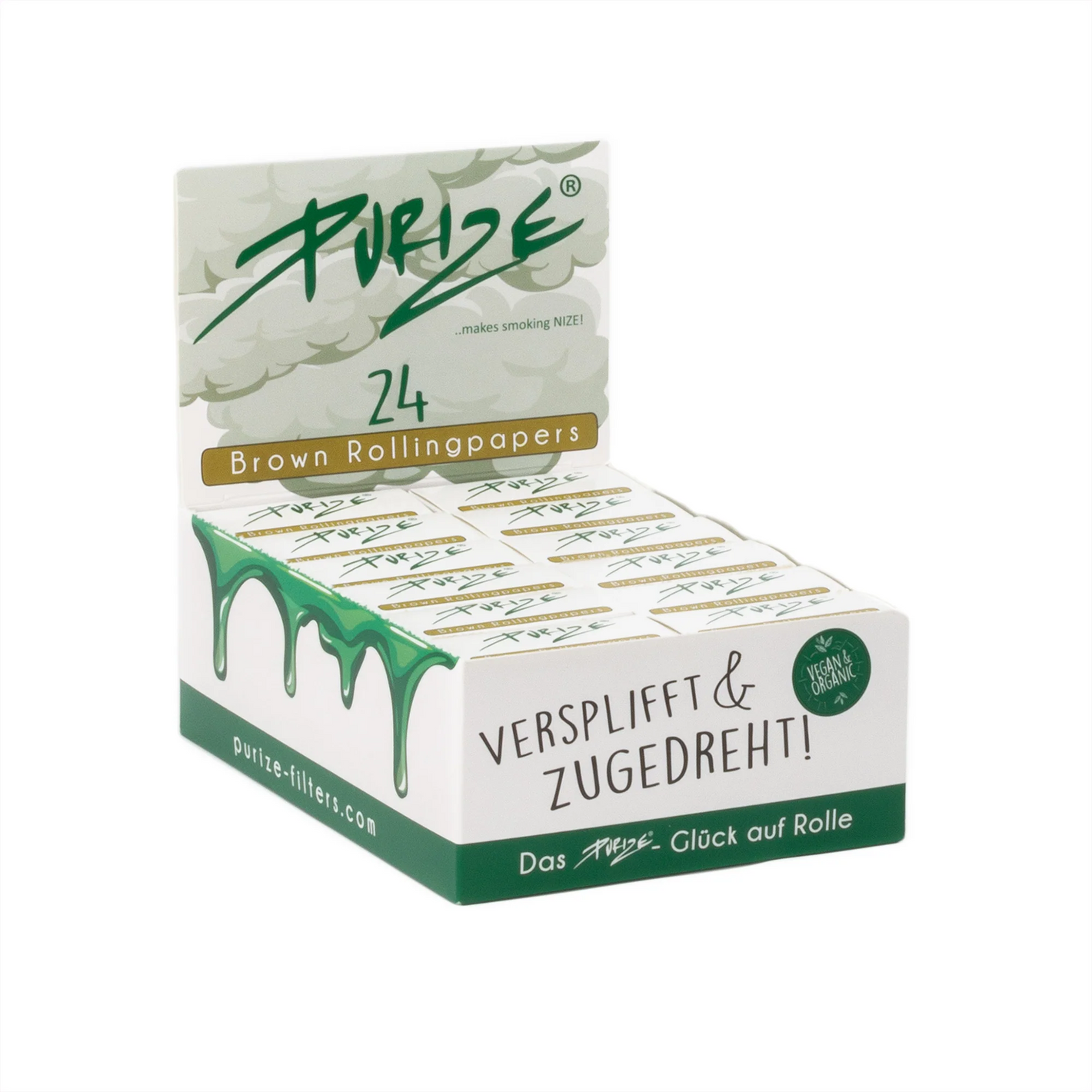 PURIZE Rolling Papers Display - 4m. unbleached 24 pcs. - Amsterdaze